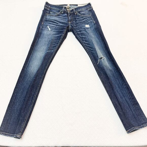 Rag & Bone The Dre Dark Wash Distressed Denim Jeans Size 23 - Picture 5 of 7